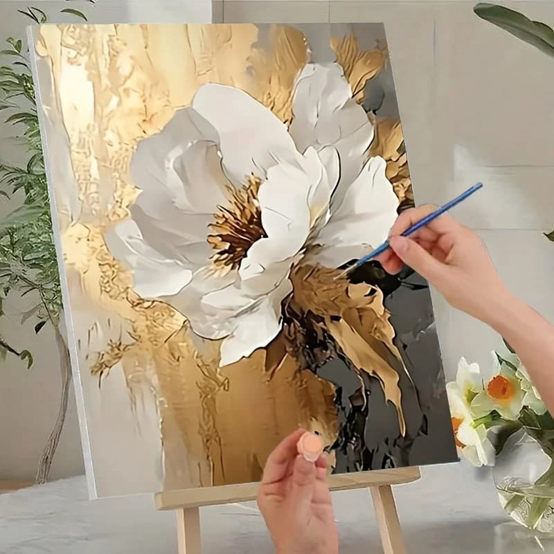 Professional art use 1pc Adult Number Painting Kit, Artistic Gift, Paint by Numbers - Includes Acrylic Paints, Canvas, 3pcs Brus
