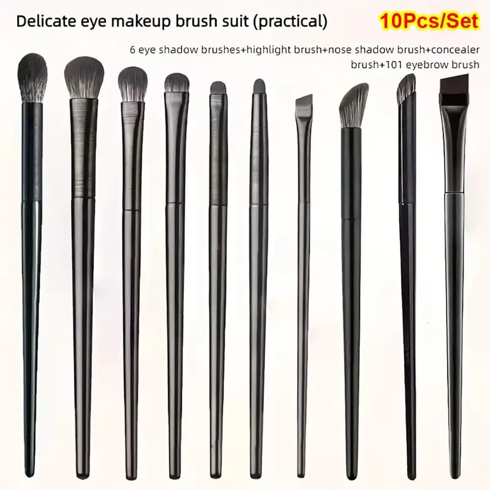 10 pezzi/set pennello per dettagli occhi pennelli per ombretto pennelli per trucco per occhi piccoli pennelli per trucco per sbavature pennello per eyeliner a setole morbide