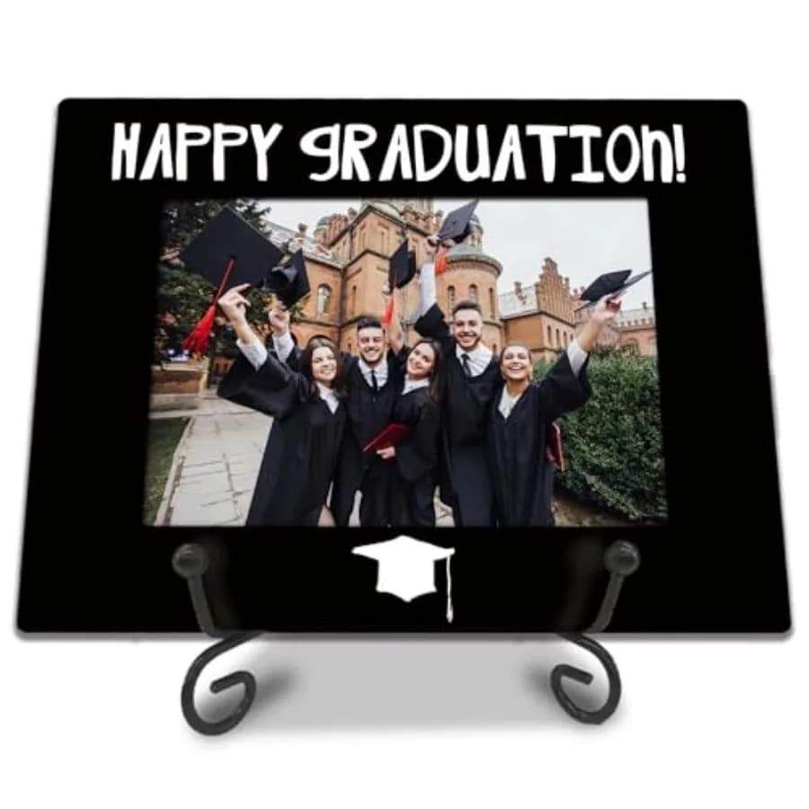 Cornice per Foto di Laurea 2026, Adatta per Foto 4x6 Pollici, Cornici 'Happy Graduation 2026' con Supporto in Ferro, Accessori per Festa di Laurea