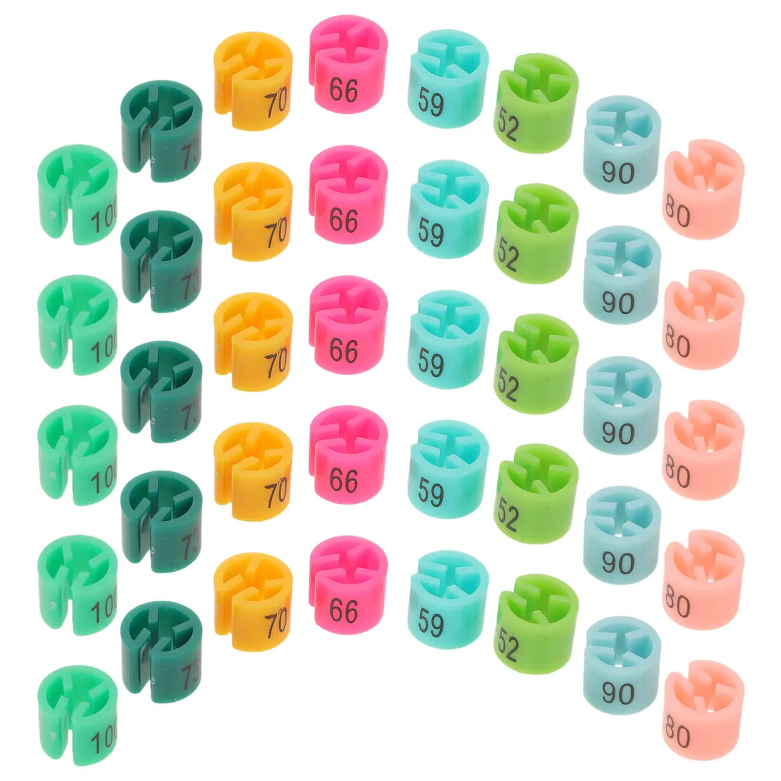 160 Pieces Plastic Rings for Dresses with Color Code, Dress Labels, Rolls for Armadio Organization