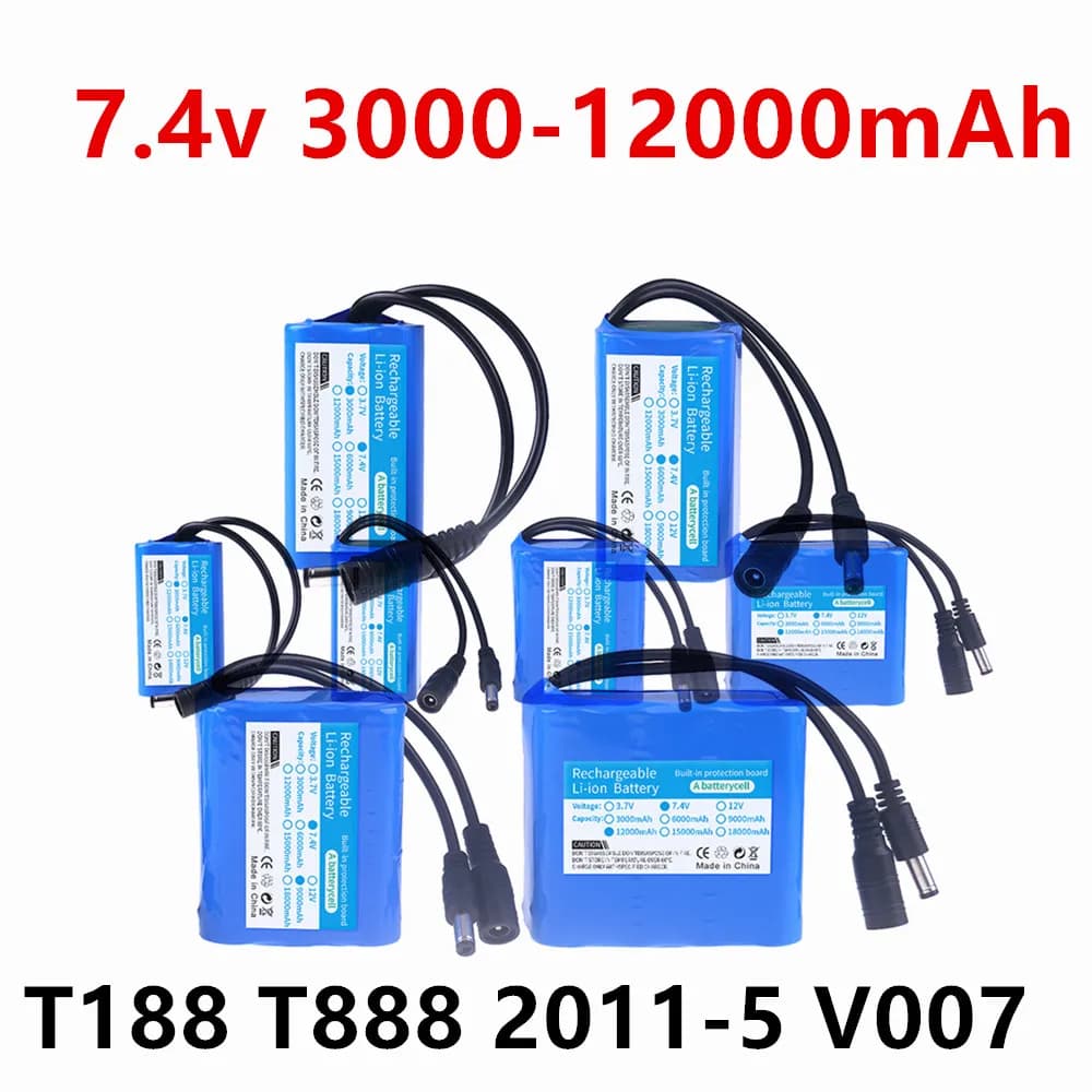 Batteria agli ioni di litio originale T188 2011-5 T888 V007 H18 C18 2S2P 7.4V 6000mAh per telecomando/batteria per barca da pesca RC