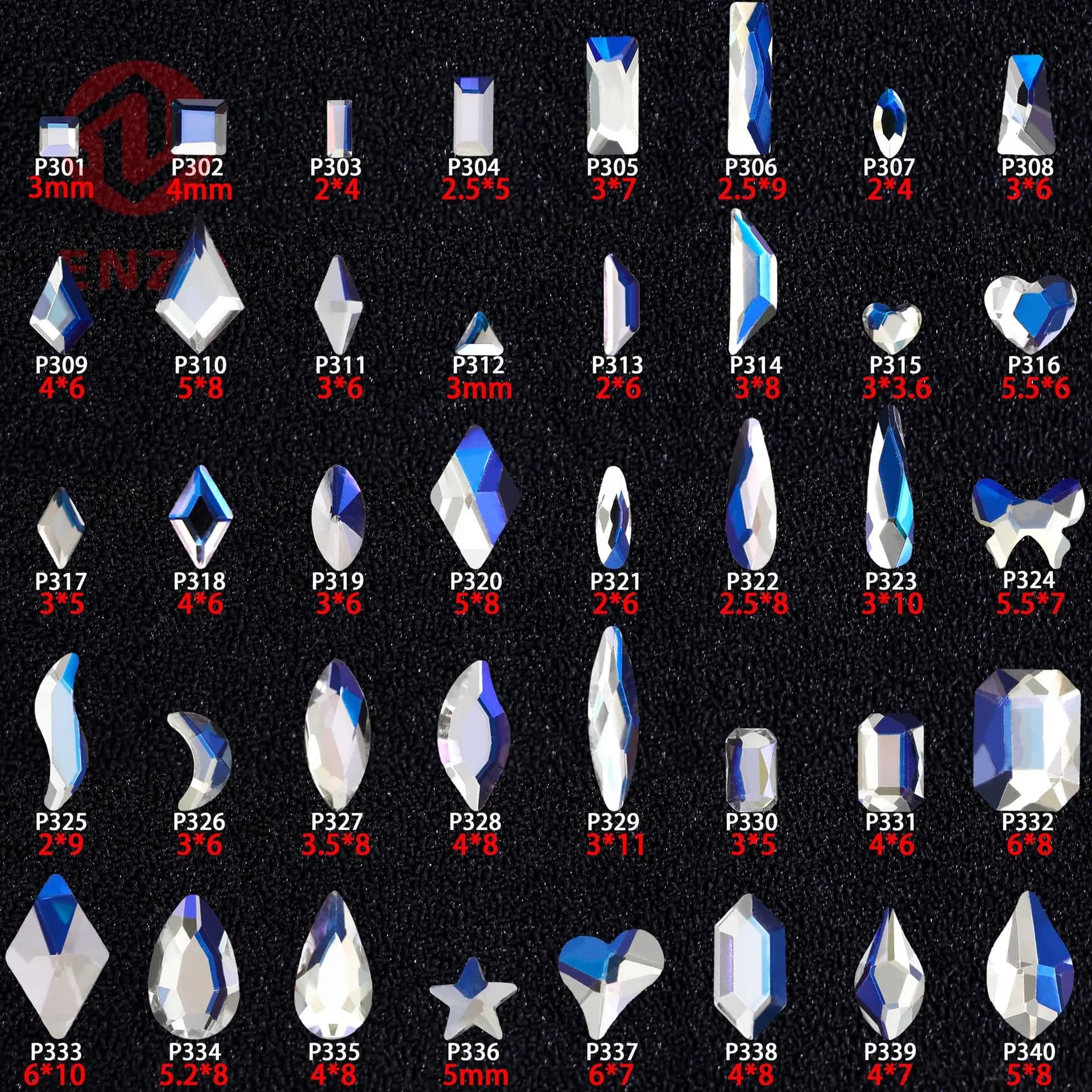 Commercio all'ingrosso moonlight multi style Flat Back Nail strass cristalli a forma speciale Art Stones decorazione personalizzata 3D