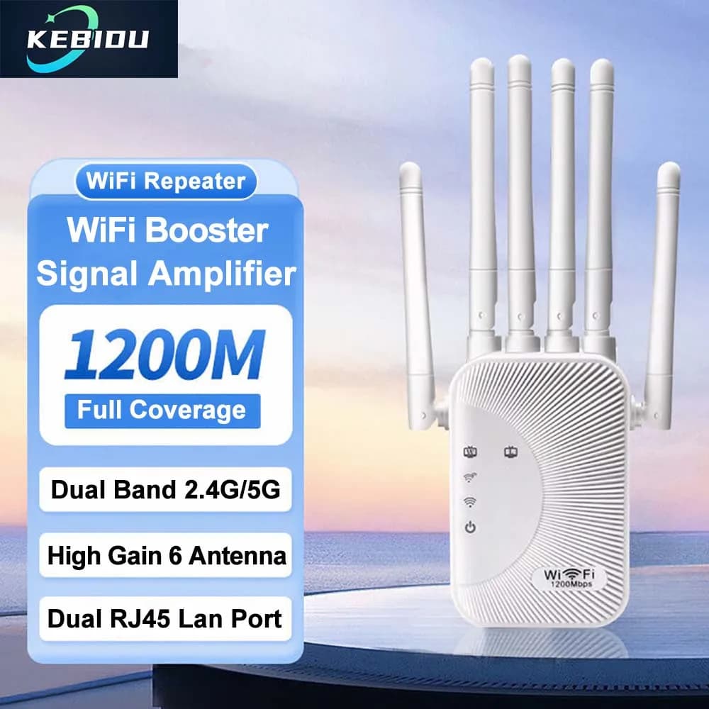 Ripetitore WiFi 1200Mbps Dual band 2.4G 5Gr Amplificatore Home Office Range Extender di rete Ripetitore di segnale WiFi Router Wi-Fi wireless