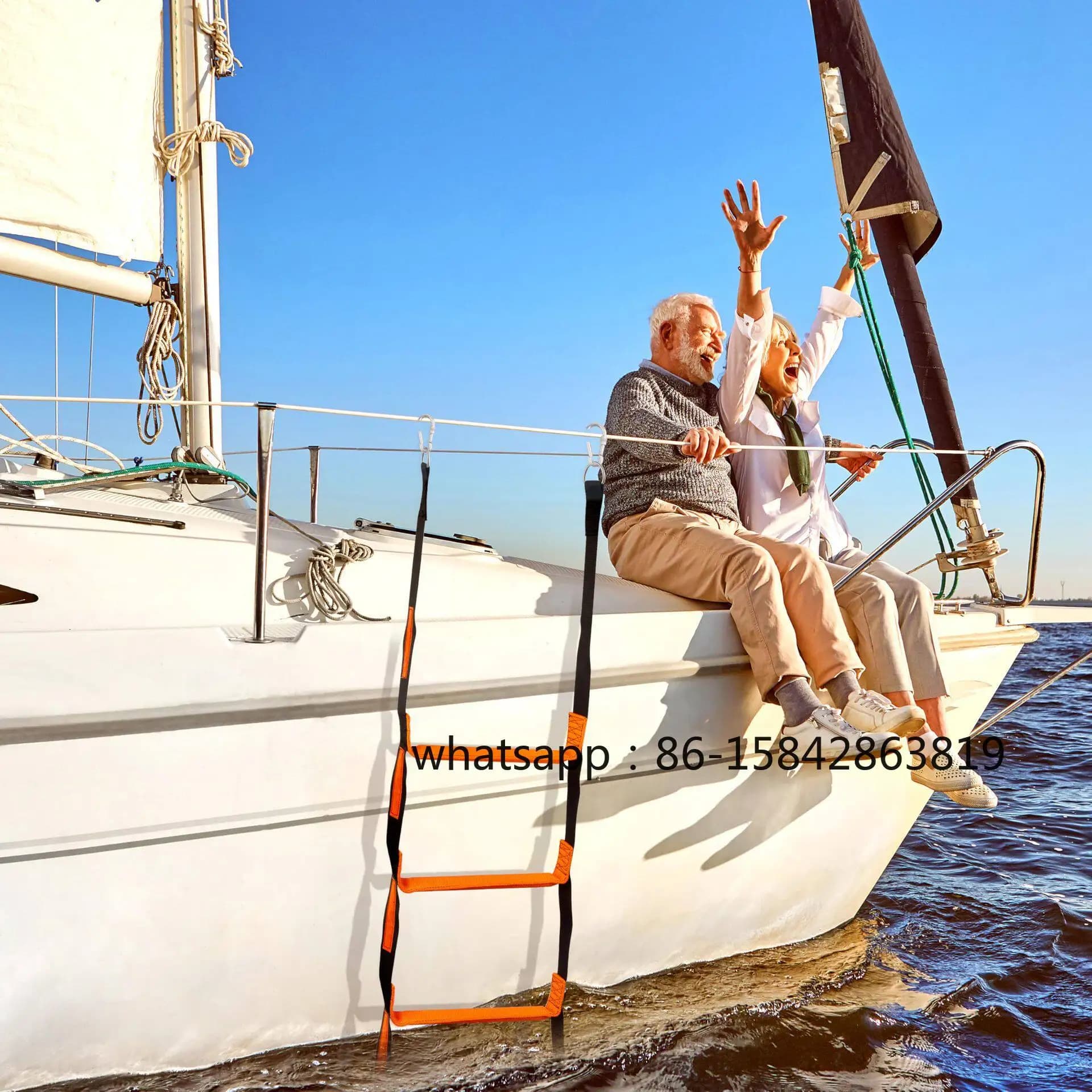 Marine Rope Ladder, Power Climbing, Rope Ladder with Reinforcement, Suitable for Inflatable Boats, Kayaks, Motorboats, Canoes