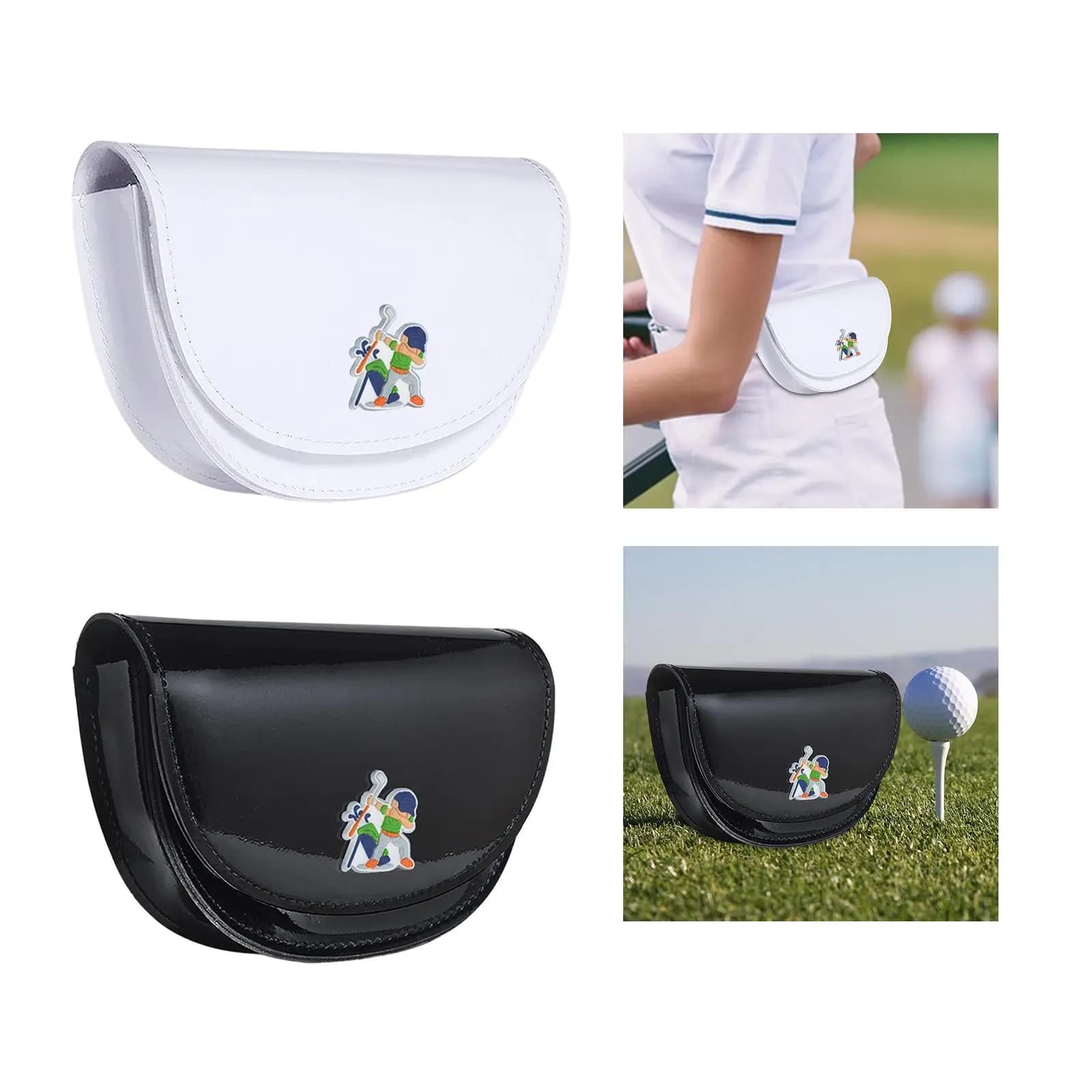 Custodia Protettiva in Pelle PU per Telemetro da Golf Portatile, Marsupio da Uomo e Donna, Porta Palline da Golf