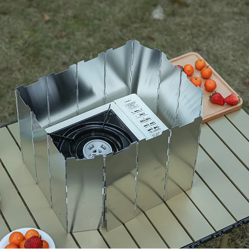 Aluminum Alloy Outdoor Stem Windshield Foldable Light Portable Windshield Not oxidized Camping Equipment