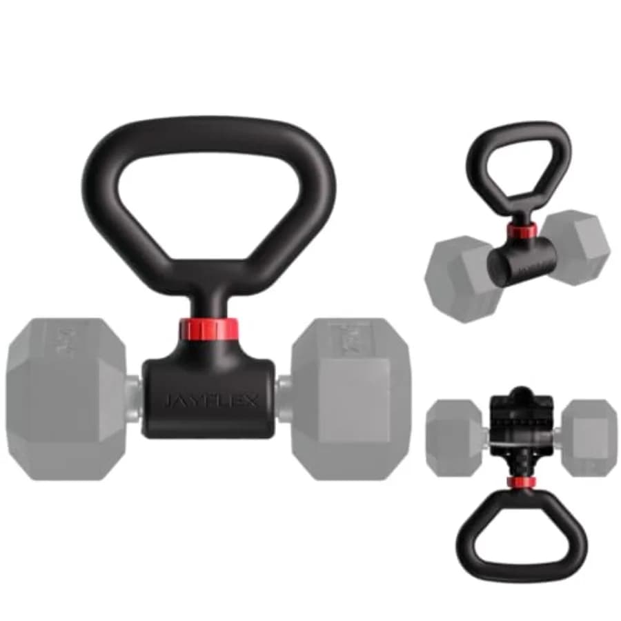 Convertitore Hyperbell per Manubri - Trasforma Manubri in Set di Bilancieri e Kettlebell per Fitness Domestico - Barra Regolabile in Lega di Alluminio