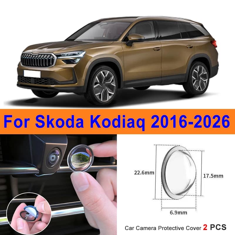 360 Reverse Image Car Camera Cover Anti-Scratch PC Lens Protector Stickers For Skoda Kodiaq 2016-2026 2Pcs