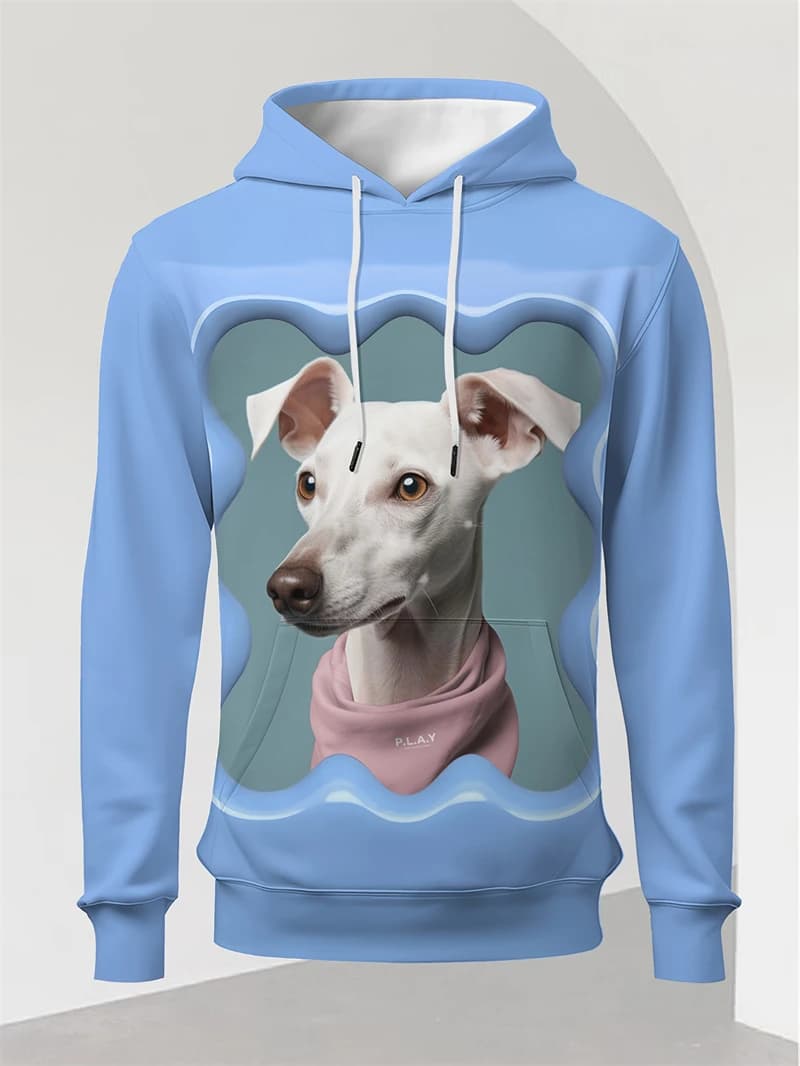 Felpe con cappuccio con motivo personalizzato divertente Tendenza moda Manica lunga Cani carini Pullover stampato 3D fai da te Uomo Donna Felpa con cappuccio casual allentata autunnale