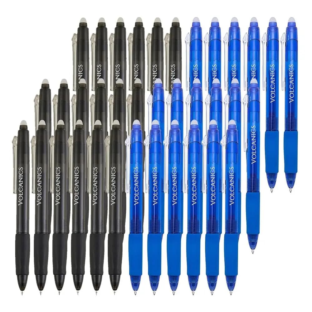 Penne Gel Cancellabili, Confezione da 12, 6 Colori Vivaci, Punta Fine da 0,7mm, Ricaricabili, Idea Regalo Divertente per Natale
