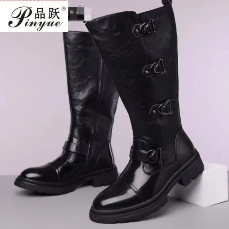 Stivali da Moto Stile Punk per Uomo, Alti, Comodi, con Suola Morbida, alla Moda e Trendy per Uso Casual, Taglie 39-48