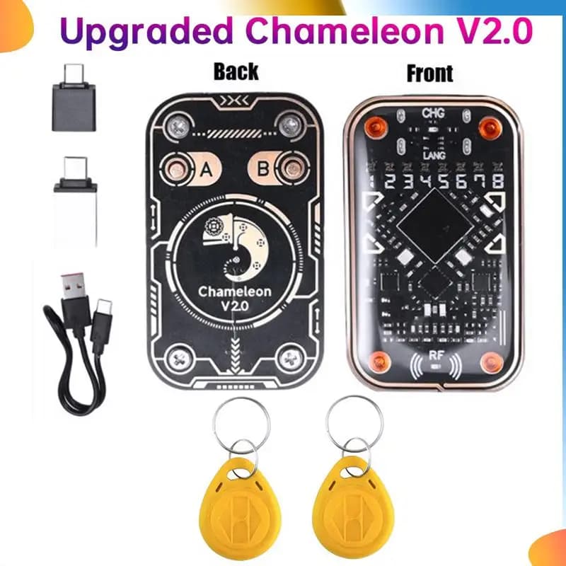 Emulatore di smart card B48A Chameleon Ultra V2.0 + portachiavi 2X5200 Lettore di chip intelligente RFID 125K 13,56M Decodifica scheda Duplicatore NFC
