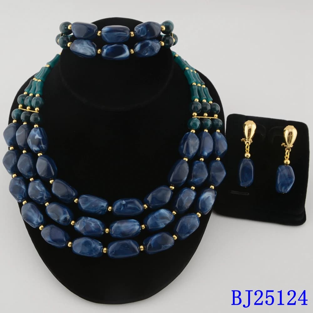 African fashion Dubai Style jewelry Sets Necklace Earring Bracelet Rings For Nigerian Women bridal party Gift