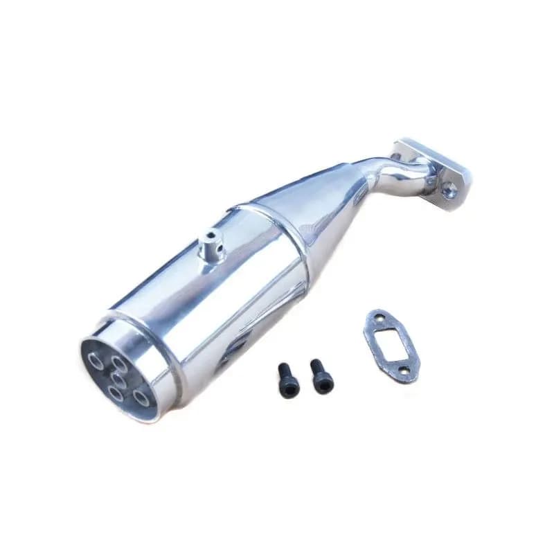 Tubo di Scarico Posteriore in Alluminio per Auto RC a Benzina 1/5 HPI Rovan HSP KM SS FG Baja 5B 5T 5SC Monster Truck 15005G