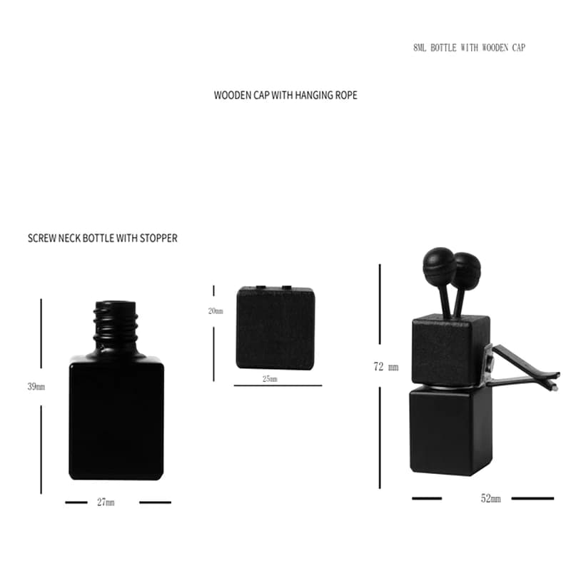 1 pz. 8ML Simpatico Deodorante Auto Vuoto in Vetro con Clip, Accessorio Auto, Ciondolo per Profumo Auto