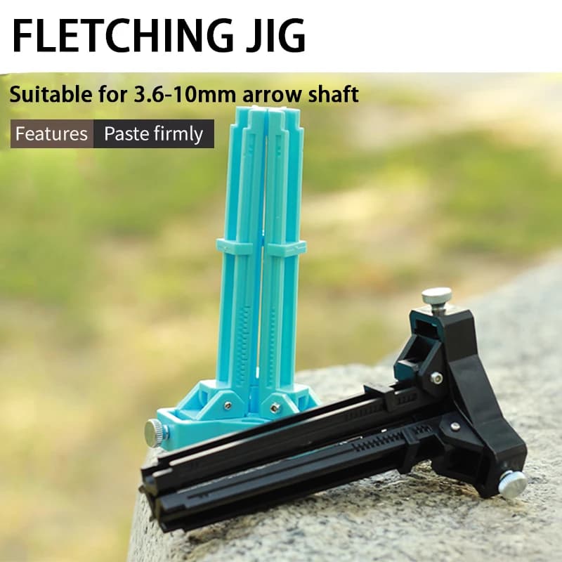 Archery Arrow Fletching Jig Kit 3D Printed ABS Straight Fletching Tool Adjustable Columnar Bonding Jig for Crossbow Plastic Vane