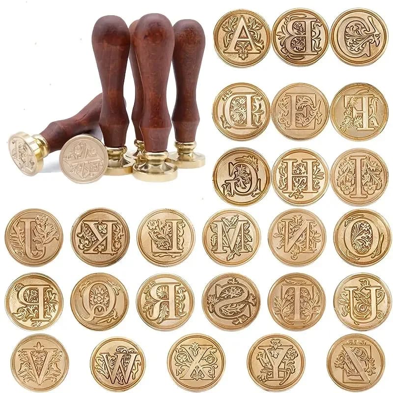 Retro Sealing Wax Stamp Kit - Silicone Stamps with Logos for Scrapbooking, Weddings, Soap Crafts & More - Ideal for Head Letters