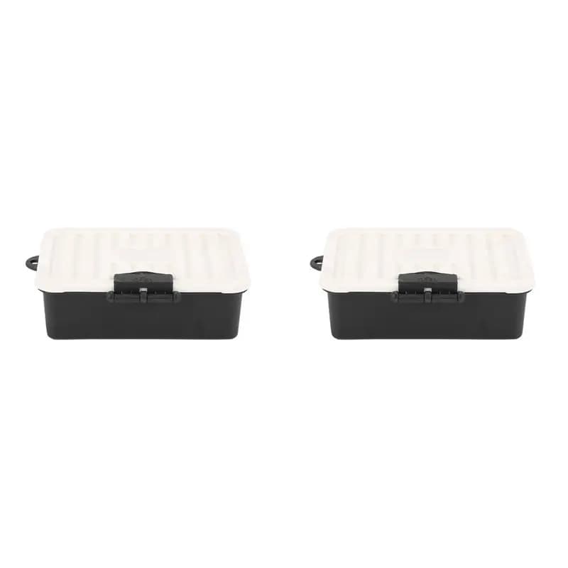 FBIL-2Pcs Scatola portaoggetti in plastica per auto RC, accessorio decorativo per Traxxas TRX4 Axial SCX10 90046 D90 1/10 RC Crawler, nero