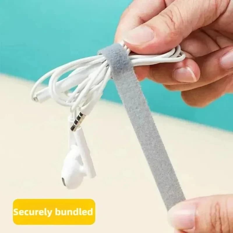 1 rotolo di fascette riutilizzabili con gancio e anello, nastro di fissaggio multiuso, organizer per cavi per computer, gestione dei cavi TV e casa