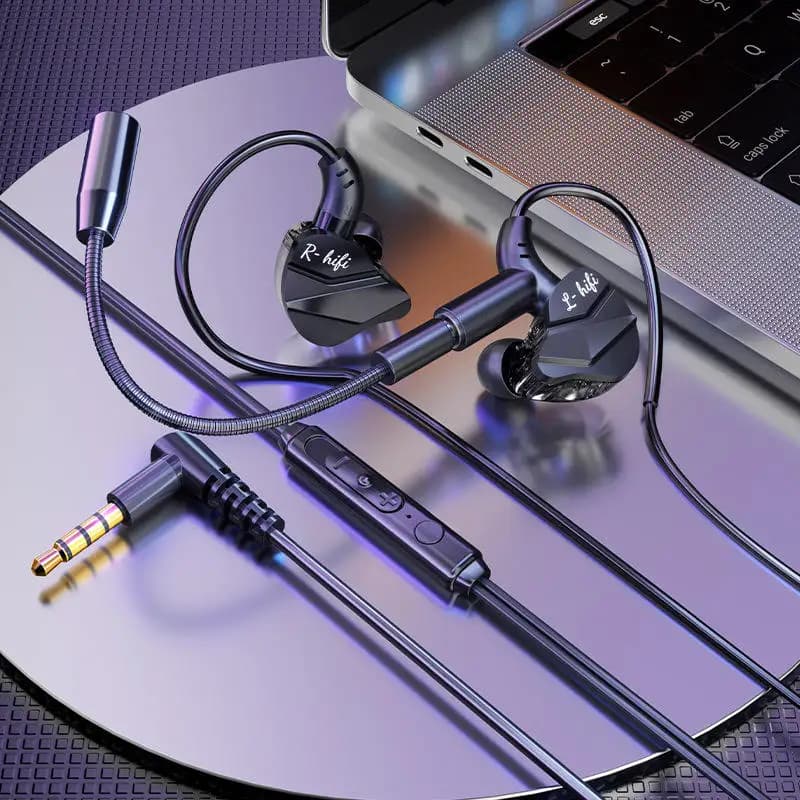 High Sound Quality E-sports Game In-ear Earphone 3.5mm Type-C Wired Bass Headphone With Mic Comfortable Wear Computer Headset
