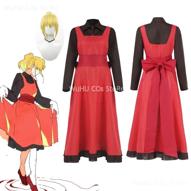 Anime Tower Off God Abito da donna Rachel Costume cosplay Travestimento Abiti Parrucca Fantasia per adulti Cintura di stoffa Vestito di carnevale di Halloween
