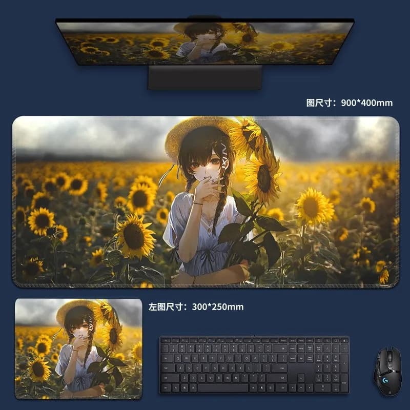 Tappetino per mouse da gioco Anime Girl Superficie liscia Anime Seires Tappetino da scrivania FPS Accessori da gioco personalizzati per ufficio