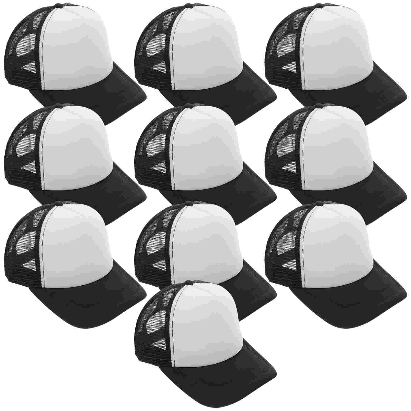Berretto da baseball vuoto in rete di poliestere da 10 pezzi Cappello da camionista snapback regolabile Cappelli per sublimazione fai da te Cappelli leggeri e traspiranti