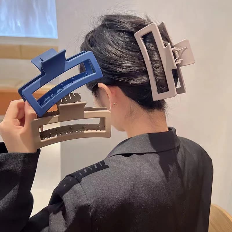 Clip per Capelli Quadrata Oversize 13CM in Tinta Unita Opaca per Capelli Spessi, Accessori Moda per Donne e Ragazze - Vendita Calda