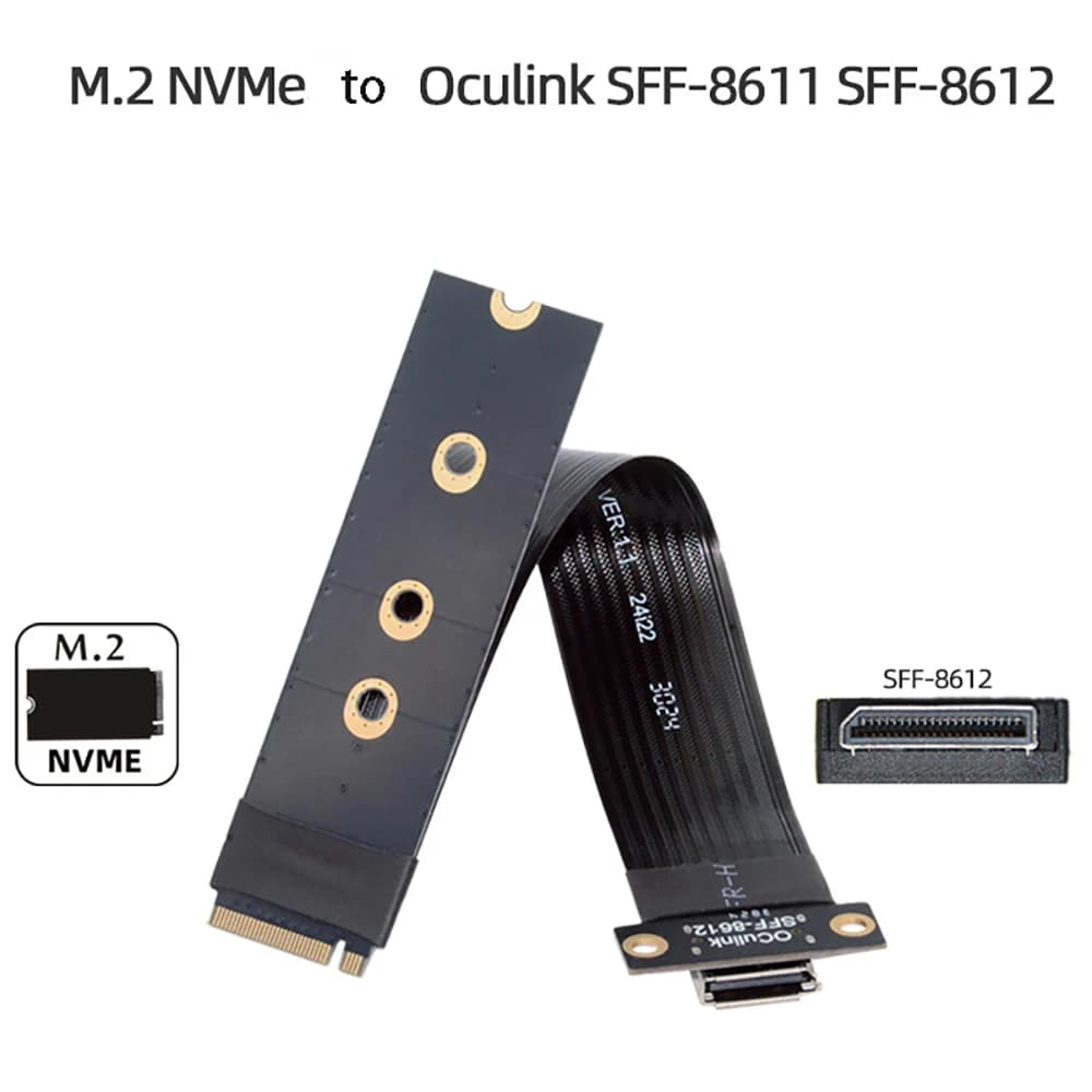 M.2 NVME a Oculink Converti cavo PCIe 4.0 Gen4 Estendi nastro PC Laptop SSD Scheda grafica esterna M2 M Chiave a SFF-8612 Adattatore