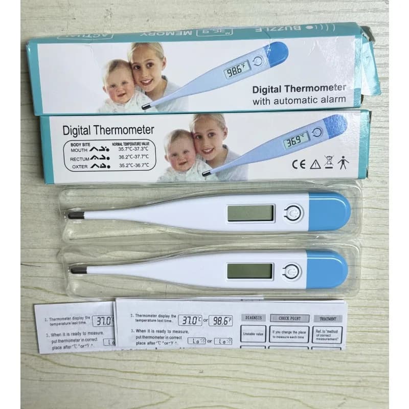 Termometro digitale per acqua da 1/2 pezzi, lettura accurata della temperatura orale e ascellare, allarme febbre, termometro per il bagno dei bambini
