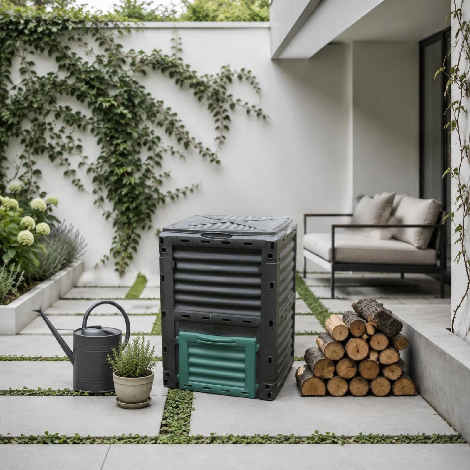 300L Compost Bin Bottomless Aerobic Compost Bin Yard Gear Ventilation Design Easy Assembly for Homeowners