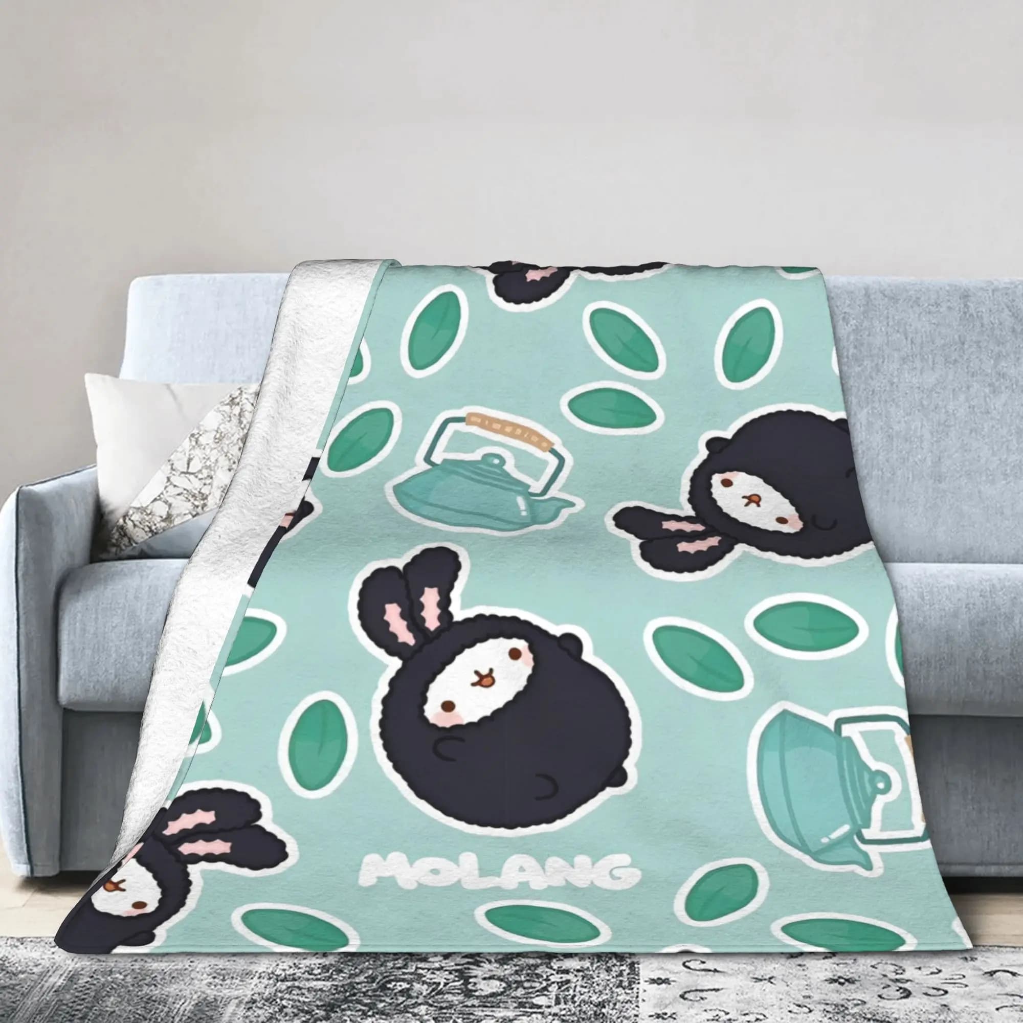 Cute Anime M-Molangs Blankets Fleece Decoration Multifunction Soft Throw Blankets for Bedding Outdoor Bedspread