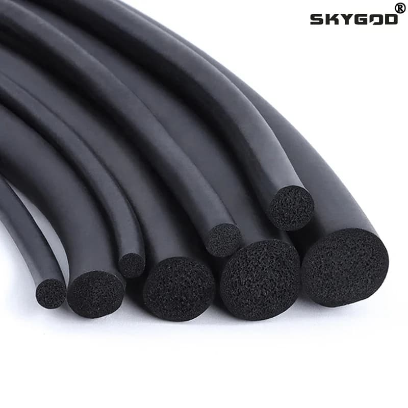 1~5m EPDM Sealling Strip 2/3/4/5/6/7/8/9/10/12/14/16/18/20mm Sound Proofing Dustproof Foamed Rubber O Type Round Seal Strips