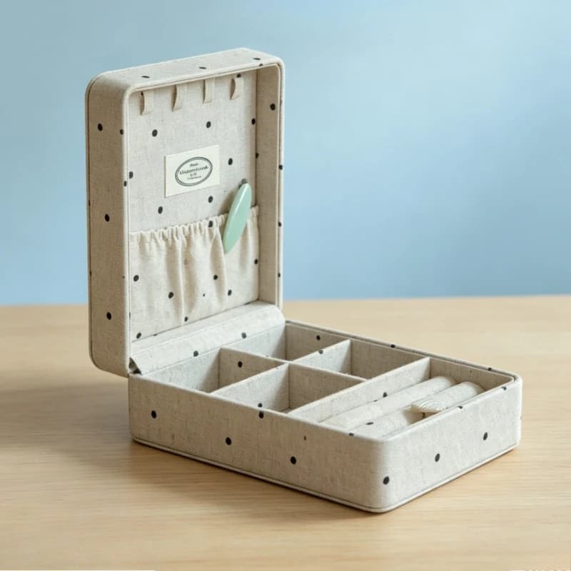Fabric Jewelry Organizer Case Vintage Earrings Storage Box Protable Travel Jewelry Cases Multifunctional Ring Necklace Boxes