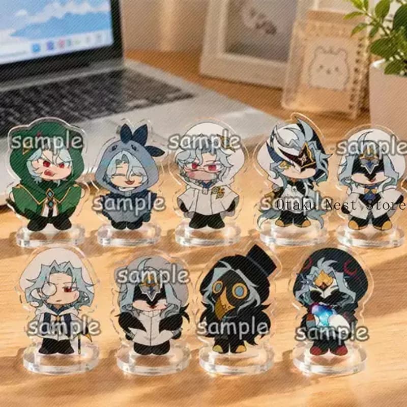 Genshin Impact Chibi Style Dottore Cute Cosplay Acrylic Desktop Stand Figure Collection Standing Sign Ornament Gift