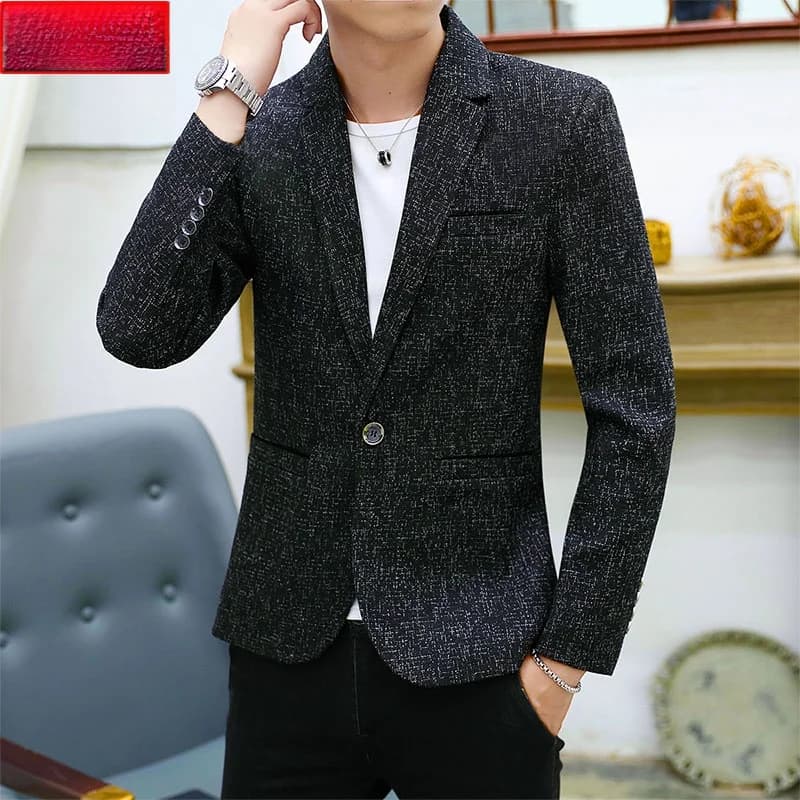 New Men's Slim Fit Casual Style Korean Version Linen like Fabric No Ironing Required Youth Top Layer Outdoor Fashionable Jacket