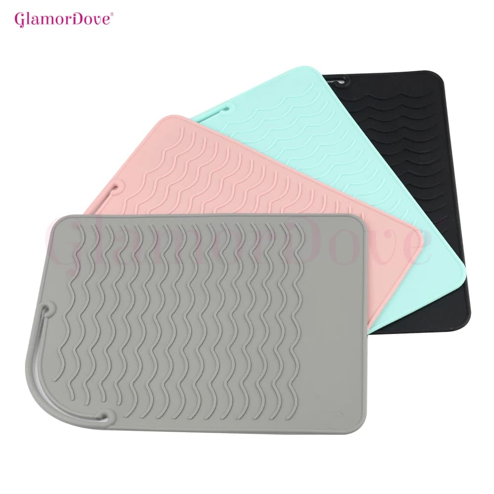 Tappetino in Silicone Resistente al Calore GlamorDove – Protezione Termica per Piastra, Arricciacapelli e Strumenti per Extension