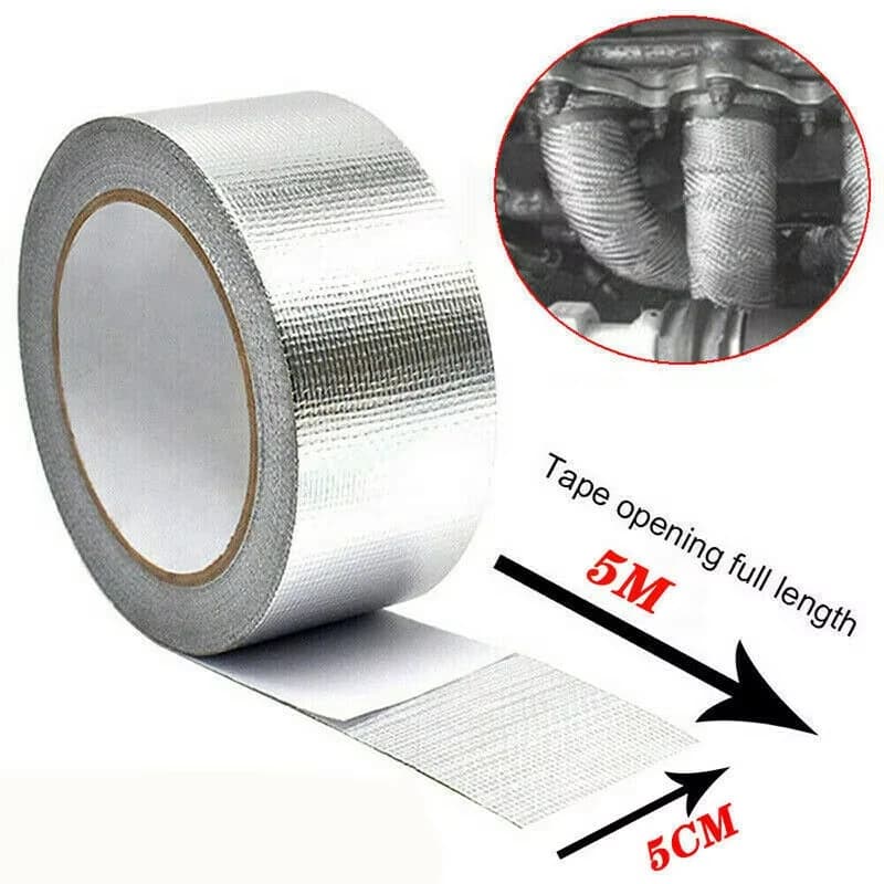 5m*5cm Insulating Tape, Thermal Tape for Collectors and Downpipes, High Temperature Silver Sticker