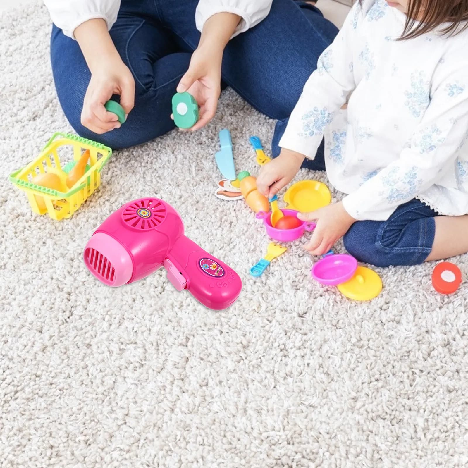 Mini Asciugacapelli Elettrico Giocattolo per Bambini, Simulazione di Elettrodomestico, Gioco di Ruolo, Regalo Educativo Divertente