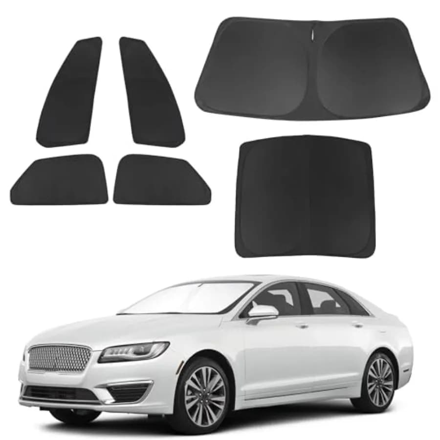 Set di 6 Parasole per Parabrezza su Misura per Lincoln MKZ 2013-2020, Accessori Pieghevoli per Finestrini Laterali e Posteriori