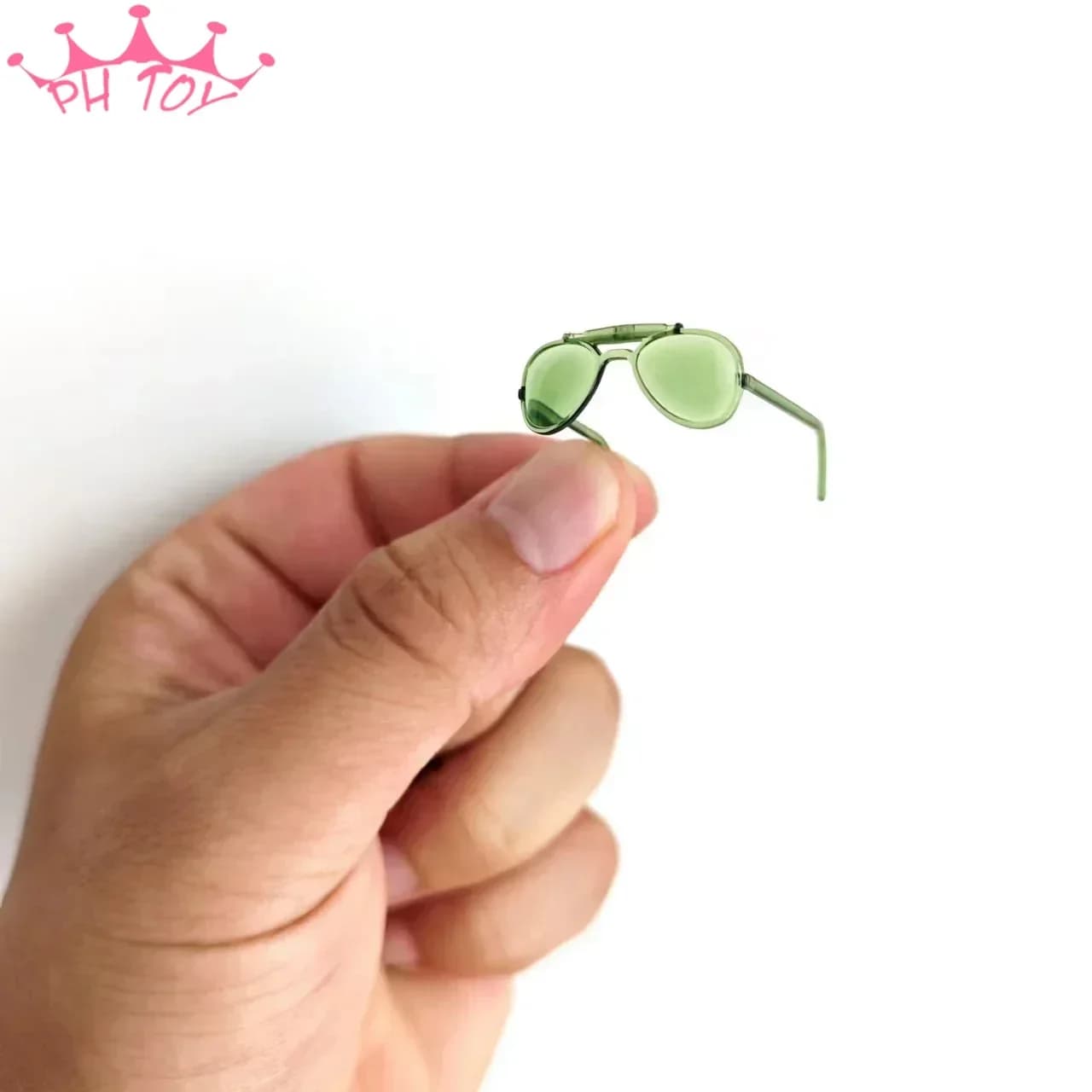 Occhiali da sole maschili in scala 1/6 modello mini occhiali verdi accessorio scena di tendenza adatto per 12 pollici Action Figure Body Doll Toy Hobby