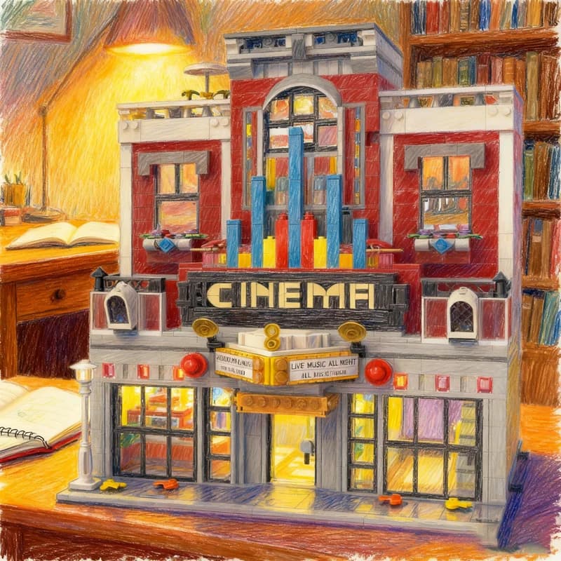 2635pcs MOC Cinema Alternate Build Jazz Club Modular Streetscape Model Building Blocks Construction Christmas Gifts Toys Kids