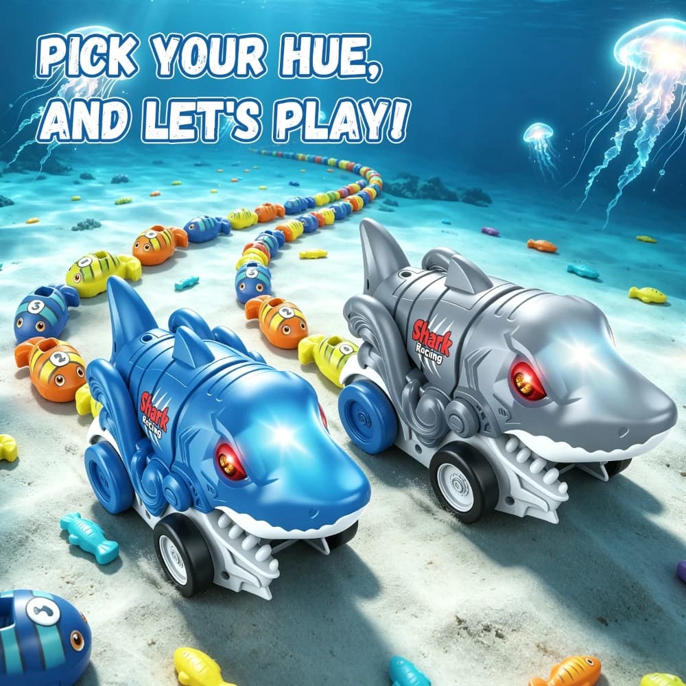 Magnetic Shark RC Car Remote Control Vehicle Desktop Bead Eating Battle Game Interactive Tabletop Racing for Christmas Gift