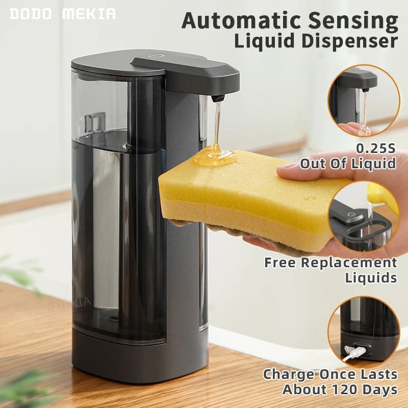 Dispenser Automatico di Sapone con Sensore Intelligente per Lavaggio Mani e Igienizzazione in Cucina