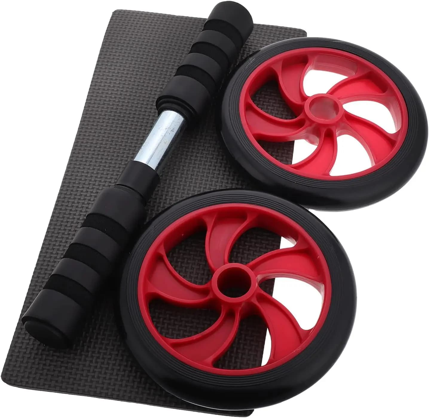 Red Silent Ab Roller for Men Portable Lightweight Abdominal Muscle Toner Home Outdoor Fitness Equipment for Core Strength and Ob