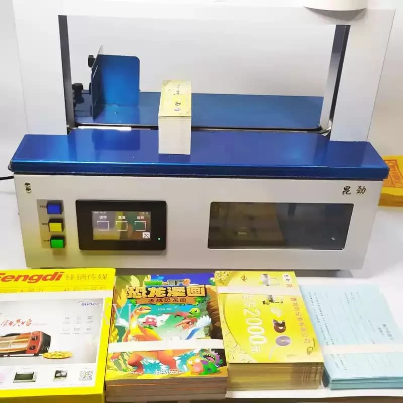 Macchina Reggiatrice Automatica Compatta per Nastro in Tessuto e Carta, Legatrice Universale per Nastro in Film 20-30, Macchina per Imballaggio Tende