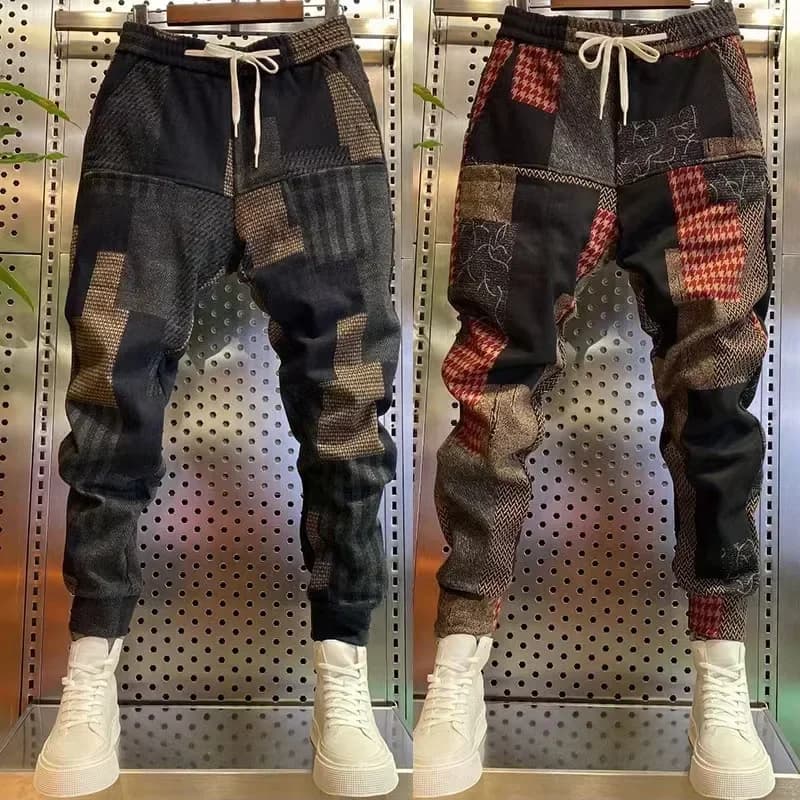 Winter Summer 6 Pockets Printed Long Trousers Wide Men Sportswear Hip Hop Oversize Streetwear Fashion Daily Jogging Maschile Suit Pants