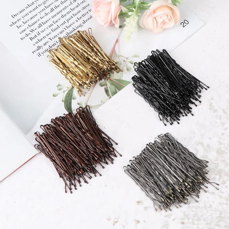 New 50pcs Chopped Hair Small Card Metal Hair Clips Black Korean Version Of Simple Hair Clips A Word Clip Side Clip