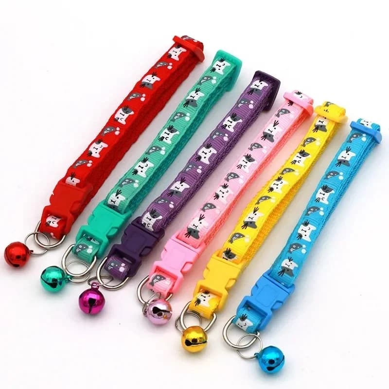 1-4pcs Colorful Cats Dog Cat Adjustable Collars For Puppy Kitten DIY Small Animal Pattern Pet Accessories Collar