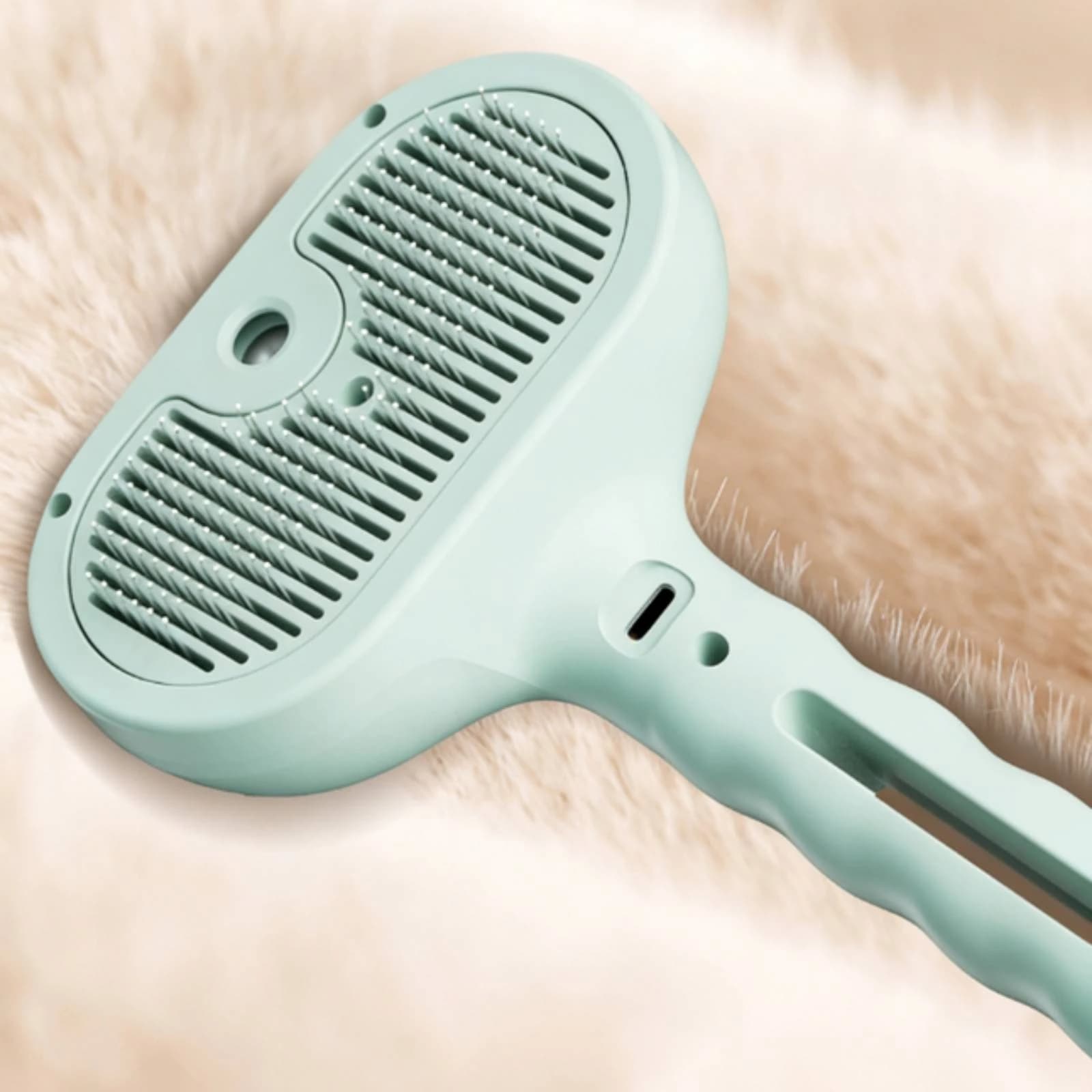 Pet Grooming Spray Brush Handheld Spray Brush with Metal Pins Tangleeffortlessto-Clean for Dogs